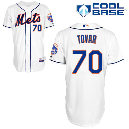 Wilfredo Tovar #70 MLB Jersey-New York Mets Men's Authentic Alternate 2 White Cool Base Baseball Jersey